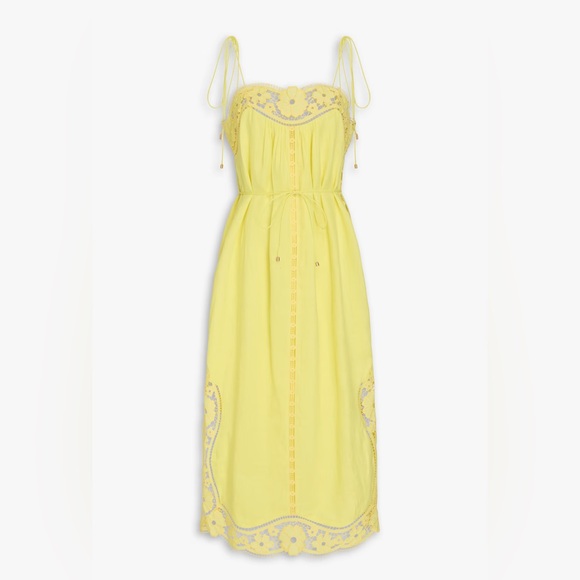 ZIMMERMANN Broderie Anglaise Linen Midi Dress - Picture 4 of 5